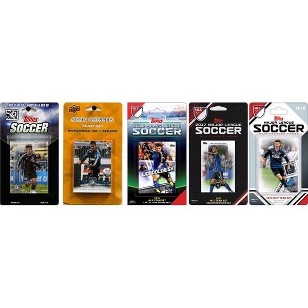 Williams & Son Saw & Supply C&I Collectables EARTHQ518TS MLS San Jose Earthquakes 5 Different Licensed Trading Card Team Sets EARTHQ518TS